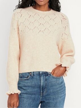 Old Navy Women Loose Crew-Neck Cropped Sweater (Size: M)